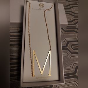 House of Harlow “M” initial necklace. 16”